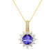 1.7ct Round Tanzanite Pendant with 0.62 cttw Diamond