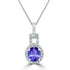 0.6ct Oval Tanzanite Pendant with 0.19 cttw Diamond