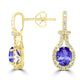 1.2ct Oval Tanzanite Earring with 0.38 cttw Diamond