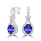 1.2ct Oval Tanzanite Earring with 0.38 cttw Diamond