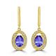 1.52ct Oval Tanzanite Earring with 0.15 cttw Diamond