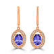 1.52ct Oval Tanzanite Earring with 0.15 cttw Diamond