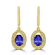 1.52ct Oval Tanzanite Earring with 0.15 cttw Diamond