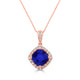 1.65ct Cushion Tanzanite Pendant with 0.19 cttw Diamond