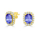 2.6ct Cushion Tanzanite Earring with 0.44 cttw Diamond