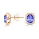 2.6ct Cushion Tanzanite Earring with 0.44 cttw Diamond