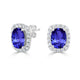 2.6ct Cushion Tanzanite Earring with 0.44 cttw Diamond