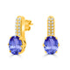 3.6ct Oval Tanzanite Earring with 0.18 cttw Diamond