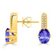 3.6ct Oval Tanzanite Earring with 0.18 cttw Diamond