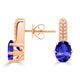 3.6ct Oval Tanzanite Earring with 0.18 cttw Diamond