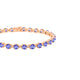 7.28ct Round Tanzanite Bracelet with 0.45 cttw Diamond