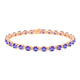 7.28ct Round Tanzanite Bracelet with 0.45 cttw Diamond