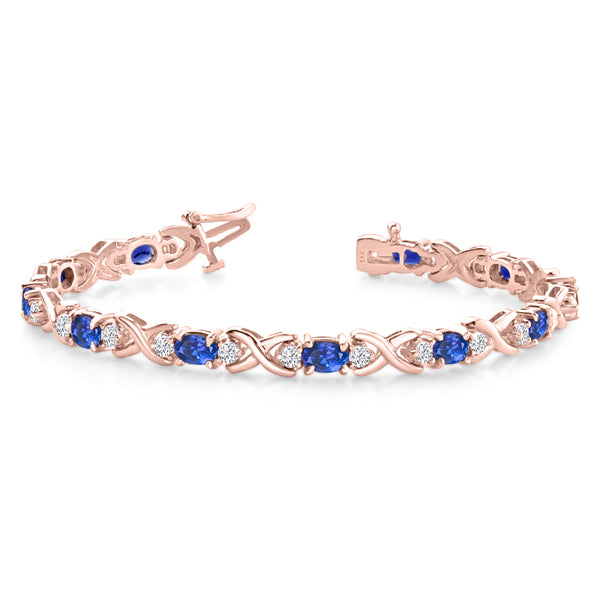 TTBR1006 - Sapna - Certified AAAA Tanzanite and Diamond Bracelet