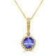 2.2ct Round Tanzanite Pendant with 0.22 cttw Diamond