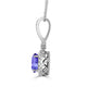 2.2ct Round Tanzanite Pendant with 0.22 cttw Diamond