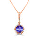 2.2ct Round Tanzanite Pendant with 0.22 cttw Diamond