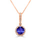 2.2ct Round Tanzanite Pendant with 0.22 cttw Diamond