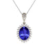 3.6ct Oval Tanzanite Pendant With 0.46ctw Diamonds in 14k White Gold