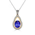 1.55ct Oval Tanzanite Pendant With 0.21ctw Diamonds in 14k Gold