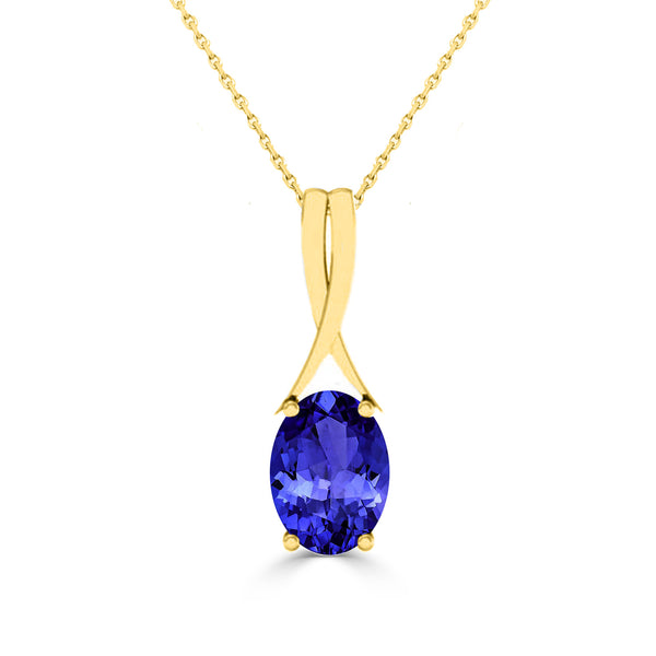 0.50ct Oval Tanzanite Pendant in 14k Gold
