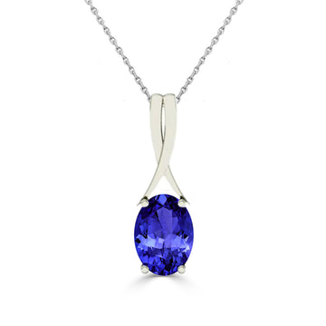 0.50ct Oval Tanzanite Pendant in 14k Gold