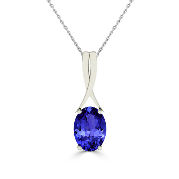 0.50ct Oval Tanzanite Pendant in 14k Gold