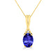 0.50ct Oval Tanzanite Pendant With 0.01ct Diamond in 14k Gold