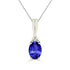 0.50ct Oval Tanzanite Pendant With 0.01ct Diamond in 14k Gold