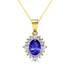 1.25ct Oval Tanzanite Pendant With 0.48ctw Diamonds in 14k Yellow Gold