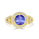 1.4ct Round Tanzanite Ring with 0.4 cttw Diamond