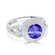 1.4ct Round Tanzanite Ring with 0.4 cttw Diamond