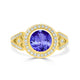 1.4ct Round Tanzanite Ring with 0.4 cttw Diamond