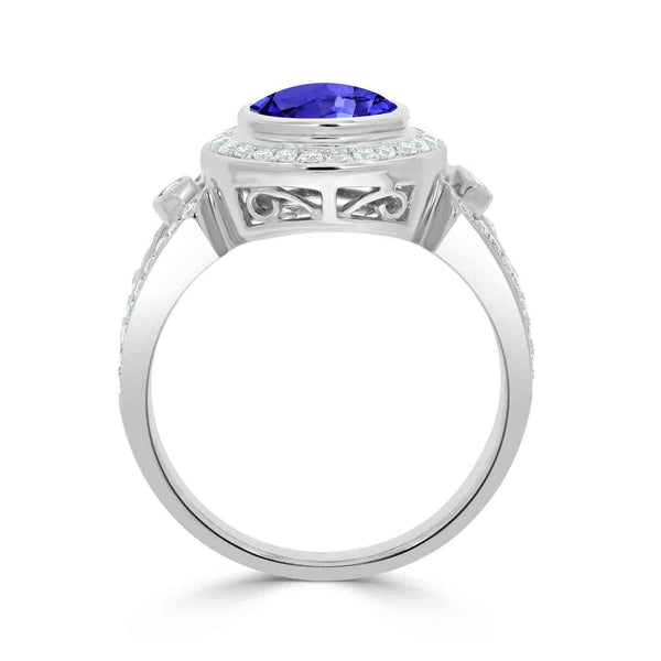 1.4ct Round Tanzanite Ring with 0.4 cttw Diamond