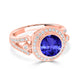 1.4ct Round Tanzanite Ring with 0.4 cttw Diamond