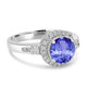 1.7ct Round Tanzanite Ring with 0.37 cttw Diamond