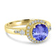 1.7ct Round Tanzanite Ring with 0.37 cttw Diamond