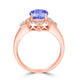 1.7ct Round Tanzanite Ring with 0.37 cttw Diamond