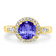 1.7ct Round Tanzanite Ring with 0.37 cttw Diamond