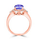 1.7ct Round Tanzanite Ring with 0.37 cttw Diamond