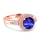 1.7ct Round Tanzanite Ring with 0.37 cttw Diamond