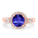 1.7ct Round Tanzanite Ring with 0.37 cttw Diamond