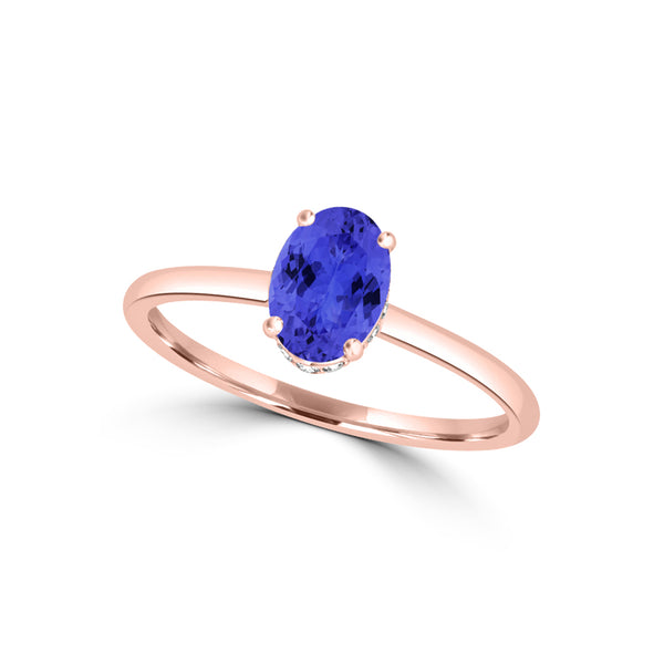 TMR121200 - Madeline - Oval Tanzanite and Diamond Ring