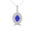 TMR121131 - Lily - Oval Tanzanite and Diamond Pendant Double Halo