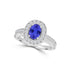 TMR121196 - Vivian - Oval Tanzanite and Diamond Ring Halo