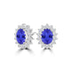 TMR121112 - Emily - Oval Tanzanite and Diamond Earring Halo