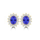 TMR121112 - Emily - Oval Tanzanite and Diamond Earring Halo