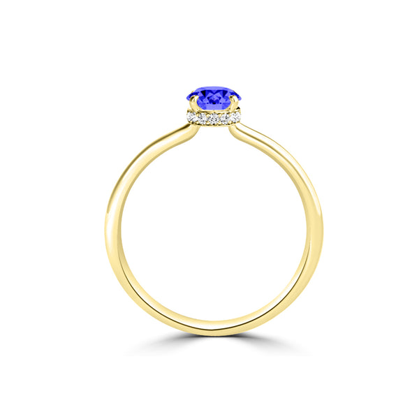 TMR121200 - Madeline - Oval Tanzanite and Diamond Ring