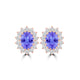 TMR121112 - Emily - Oval Tanzanite and Diamond Earring Halo