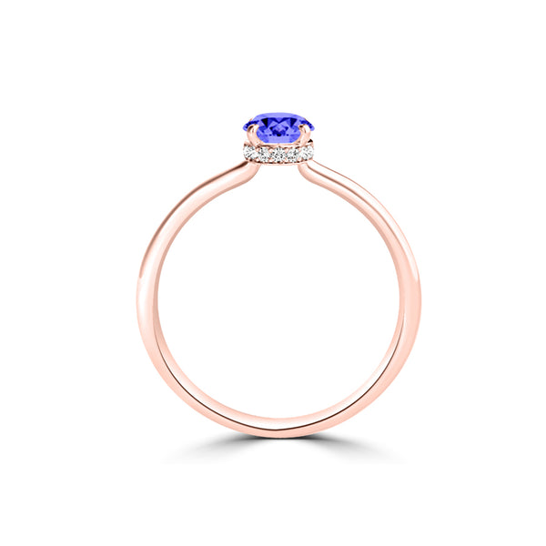 TMR121200 - Madeline - Oval Tanzanite and Diamond Ring