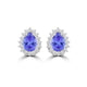 TMR121125 - Cloey - Pear Tanzanite and Diamond Earring Halo